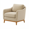Fauteuil 82 x 84 x 86 cm en tissu beige avec pieds en bois style contemporain