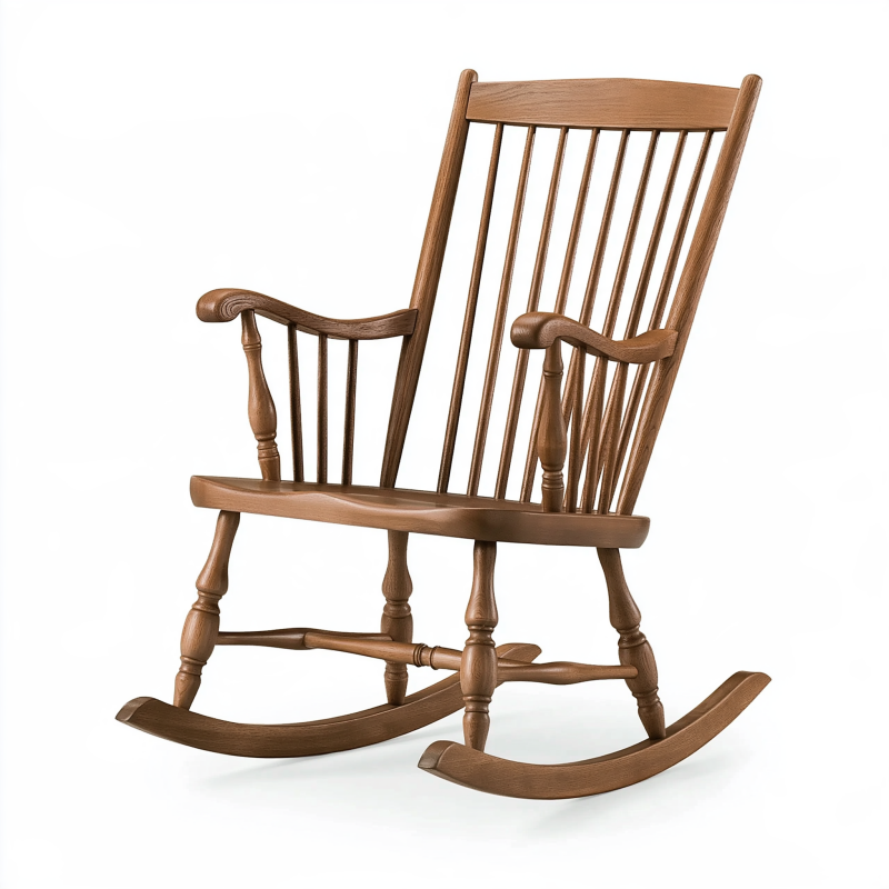 Chaise à bascule 68 x 90 x 110 cm en bois marron style classique