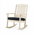 Fauteuil à bascule 70 x 90 x 110 cm en bois beige avec assise noire style classique