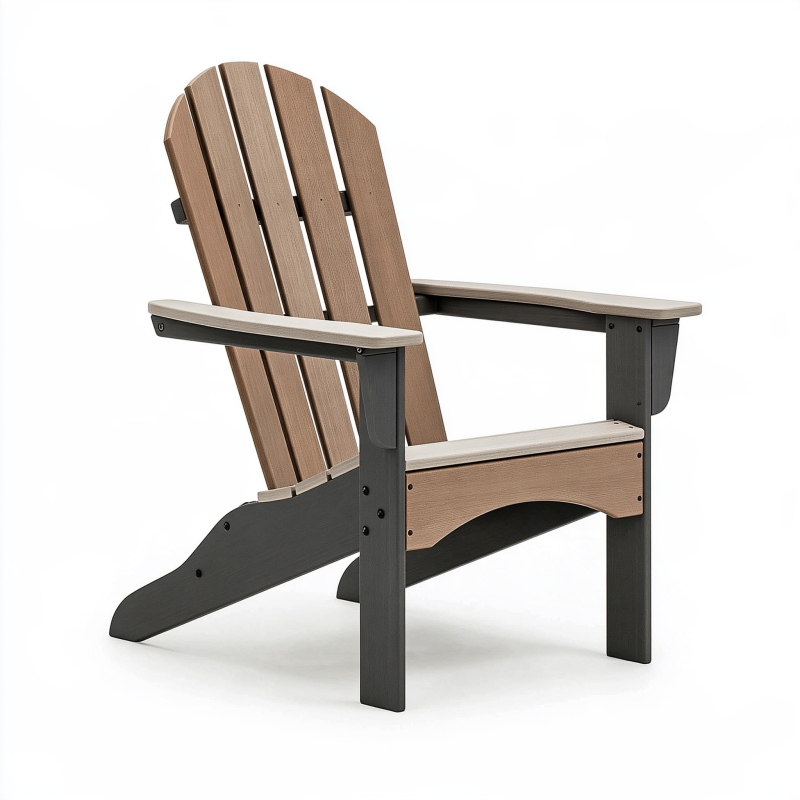 Fauteuil Adirondack 80 x 88 x 98 cm en plastique brun et noir pour extérieur