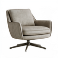 Fauteuil pivotant 85 x 85 x 90 cm en tissu taupe style contemporain