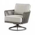 Fauteuil de jardin pivotant 82 x 85 x 92 cm en corde tressée gris