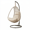 Fauteuil suspendu 105 x 105 x 195 cm beige et brun en corde tressée avec support métal